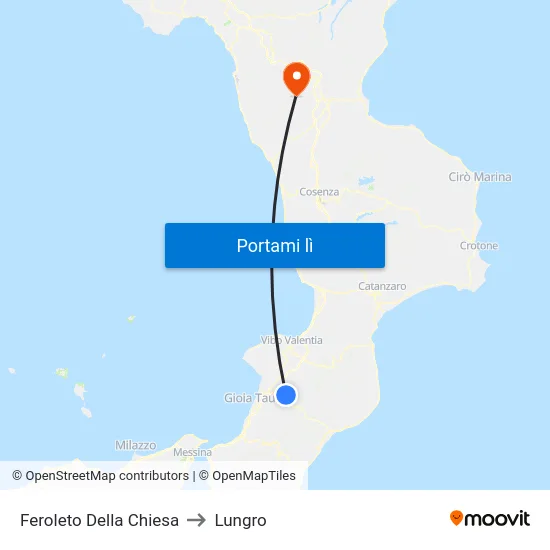 Feroleto Della Chiesa to Lungro map