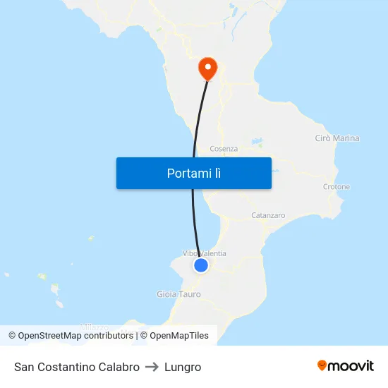 San Costantino Calabro to Lungro map