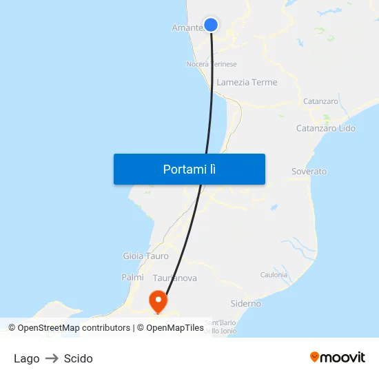 Lago to Scido map