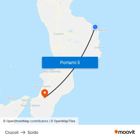 Crucoli to Scido map