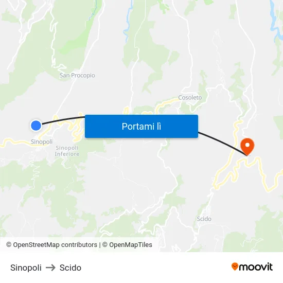 Sinopoli to Scido map