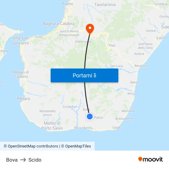 Bova to Scido map