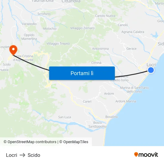 Locri to Scido map