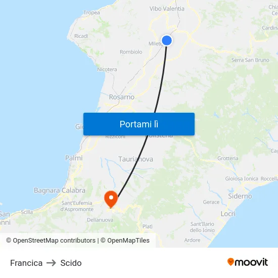 Francica to Scido map