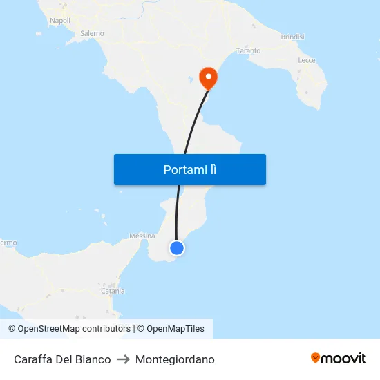 Caraffa Del Bianco to Montegiordano map