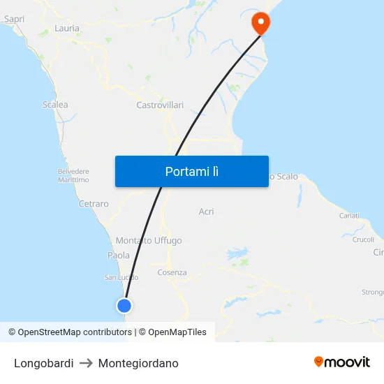 Longobardi to Montegiordano map