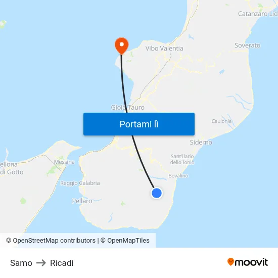 Samo to Ricadi map