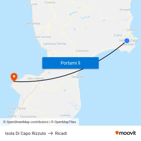 Isola Di Capo Rizzuto to Ricadi map