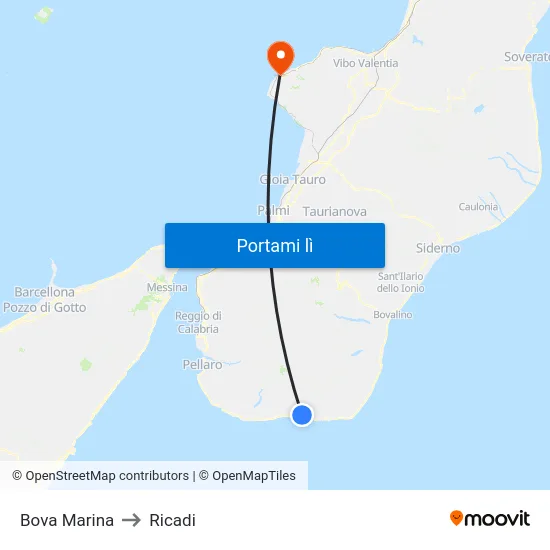 Bova Marina to Ricadi map
