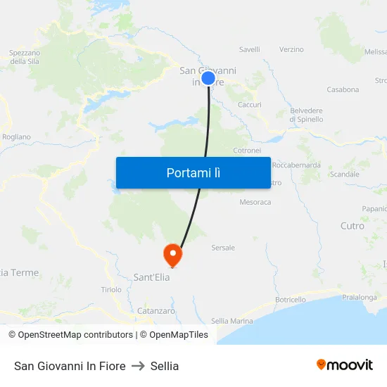 San Giovanni In Fiore to Sellia map