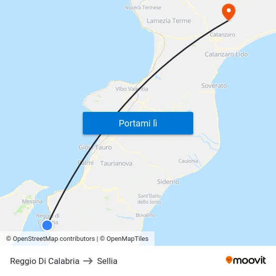 Reggio Di Calabria to Sellia map
