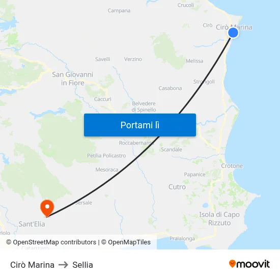 Cirò Marina to Sellia map