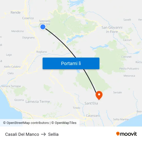 Casali Del Manco to Sellia map