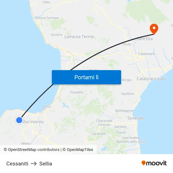 Cessaniti to Sellia map