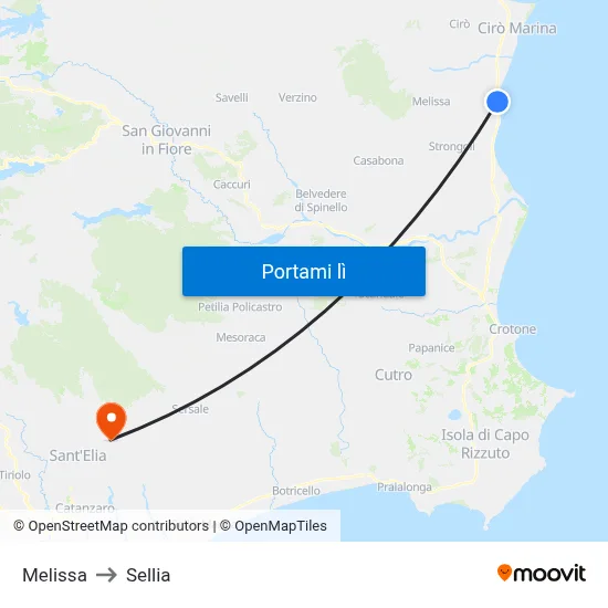 Melissa to Sellia map