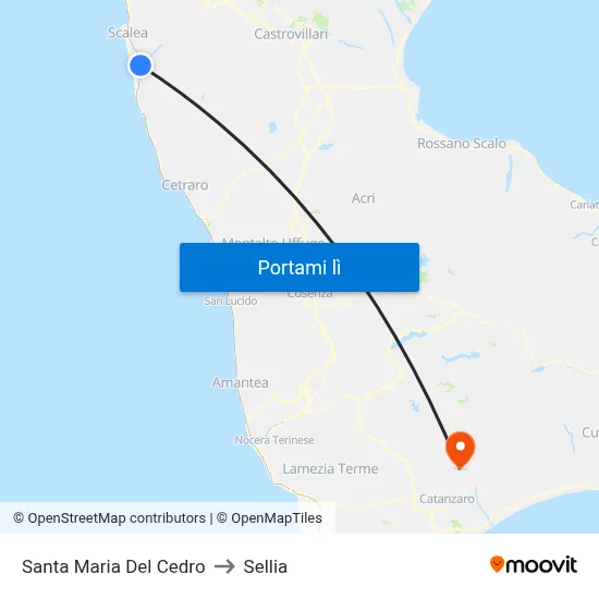 Santa Maria Del Cedro to Sellia map