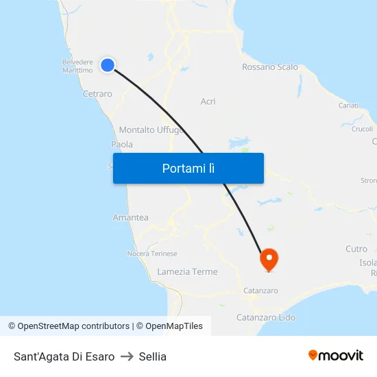Sant'Agata Di Esaro to Sellia map