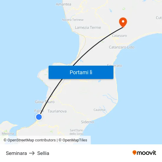 Seminara to Sellia map