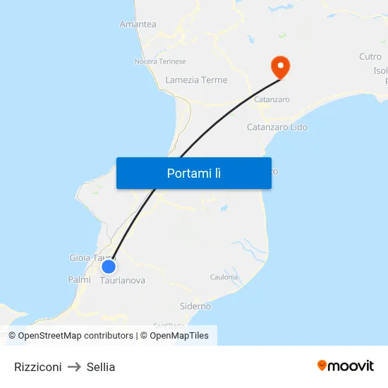 Rizziconi to Sellia map