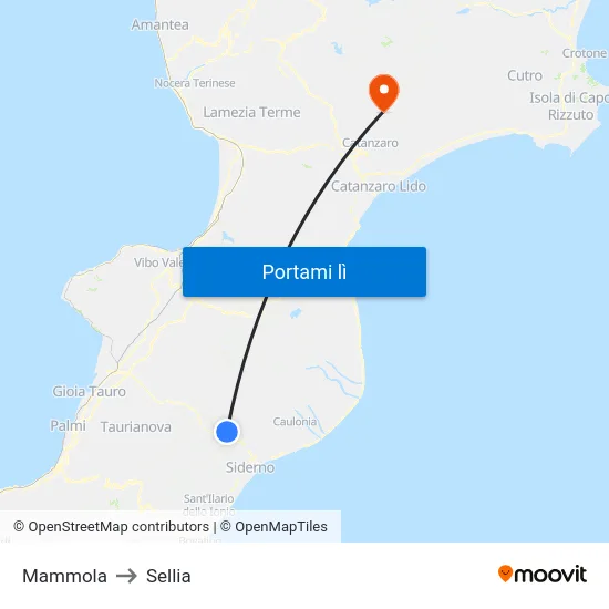 Mammola to Sellia map