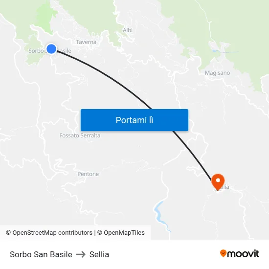 Sorbo San Basile to Sellia map