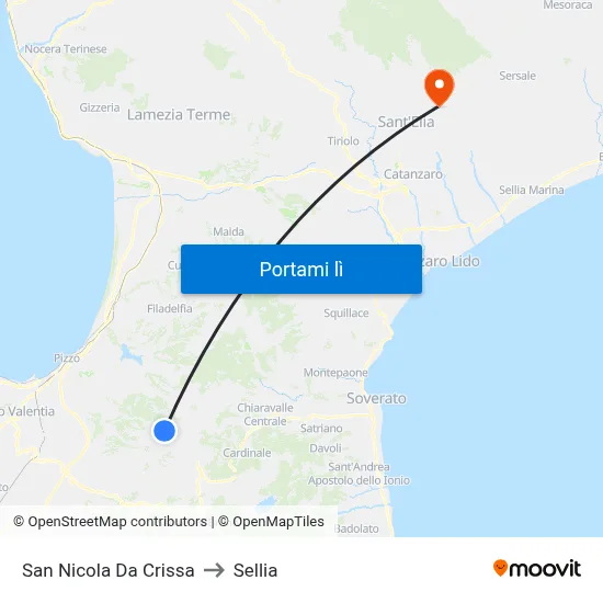 San Nicola Da Crissa to Sellia map
