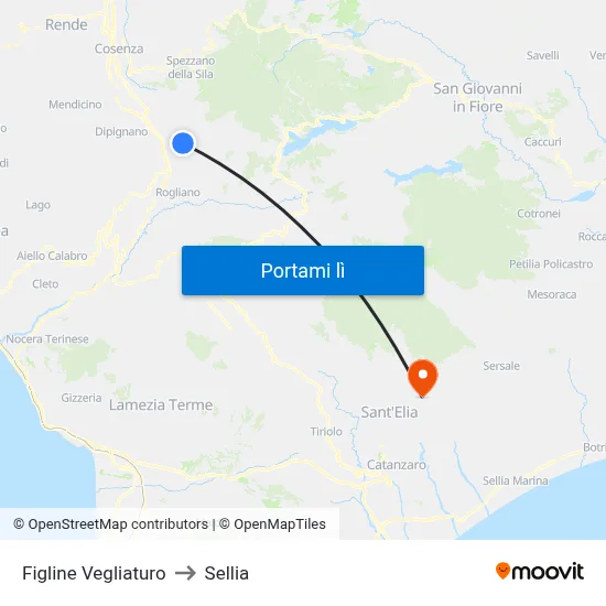Figline Vegliaturo to Sellia map