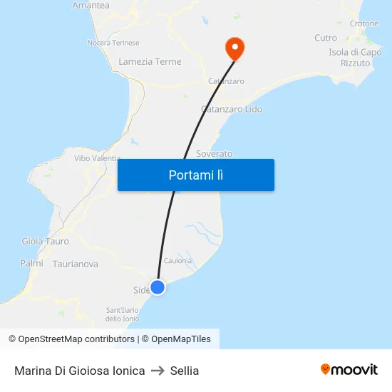 Marina Di Gioiosa Ionica to Sellia map