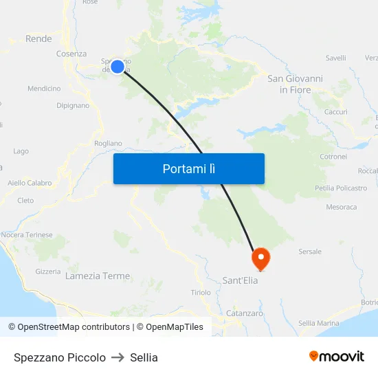 Spezzano Piccolo to Sellia map