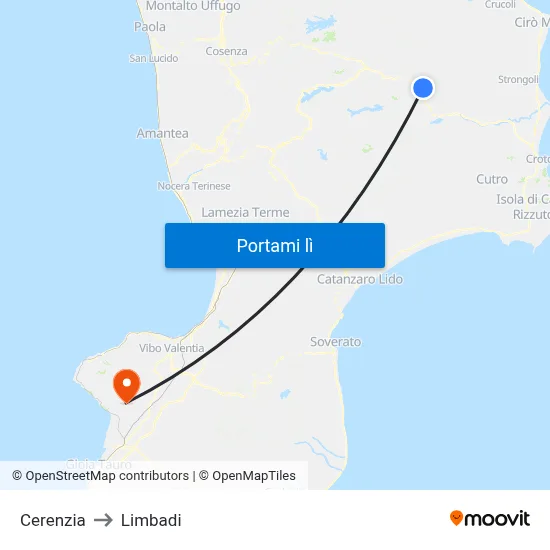 Cerenzia to Limbadi map