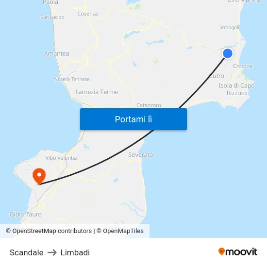 Scandale to Limbadi map