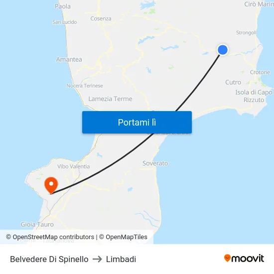 Belvedere Di Spinello to Limbadi map