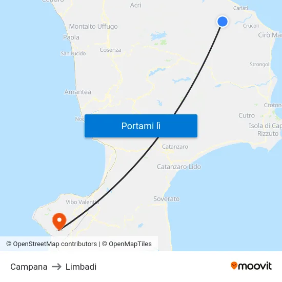 Campana to Limbadi map