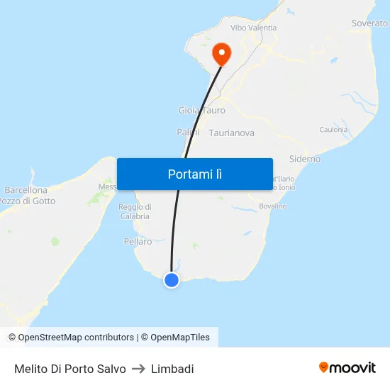 Melito Di Porto Salvo to Limbadi map