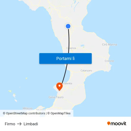 Firmo to Limbadi map