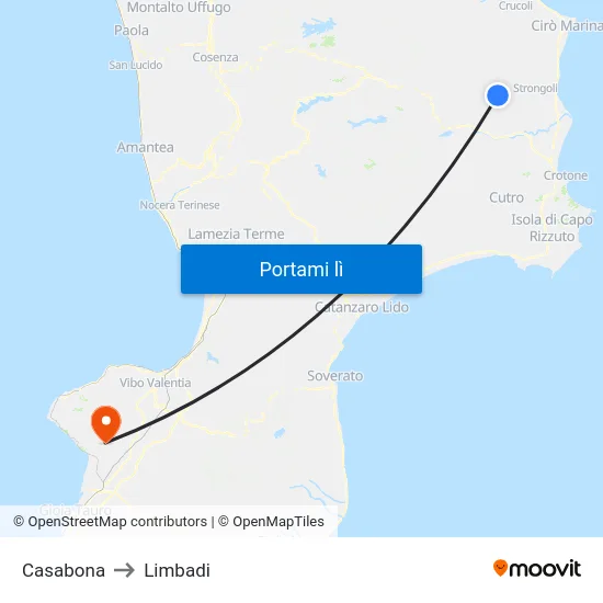 Casabona to Limbadi map