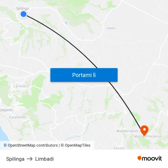 Spilinga to Limbadi map