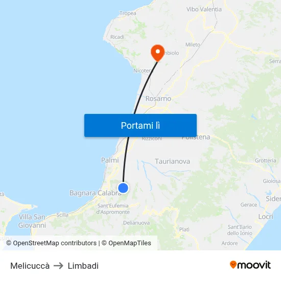 Melicuccà to Limbadi map