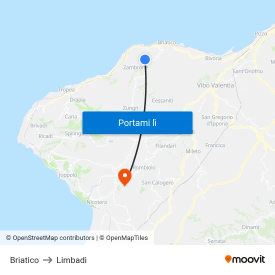 Briatico to Limbadi map