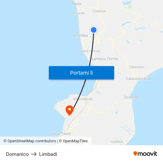 Domanico to Limbadi map