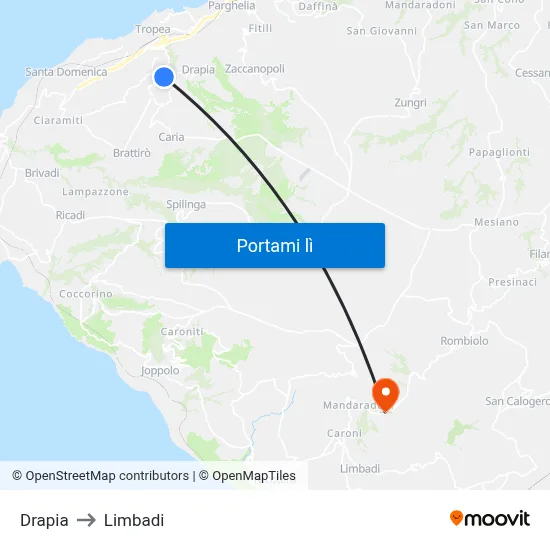 Drapia to Limbadi map