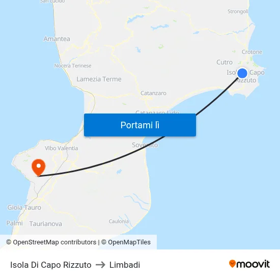 Isola Di Capo Rizzuto to Limbadi map