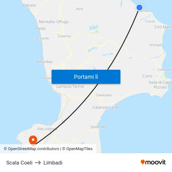 Scala Coeli to Limbadi map