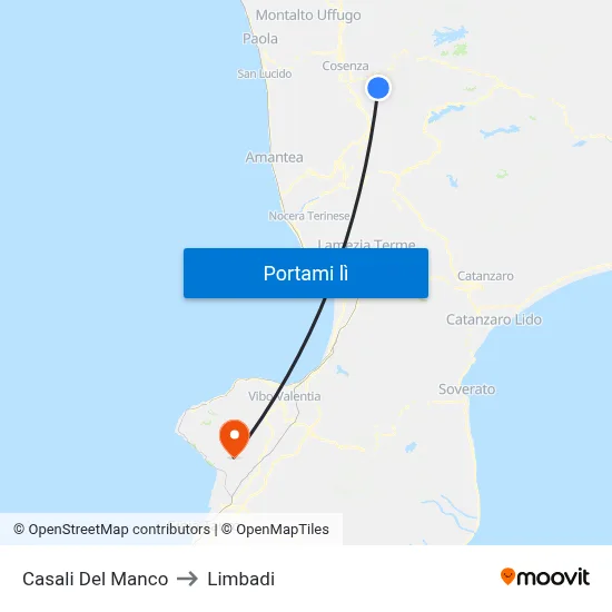 Casali Del Manco to Limbadi map