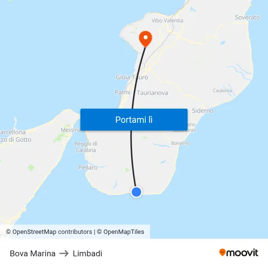 Bova Marina to Limbadi map