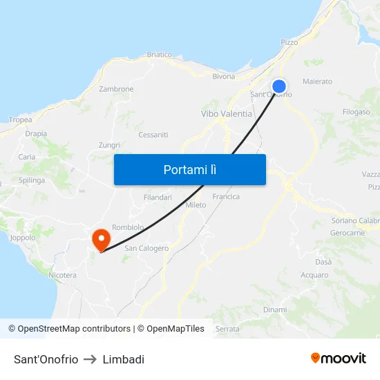 Sant'Onofrio to Limbadi map