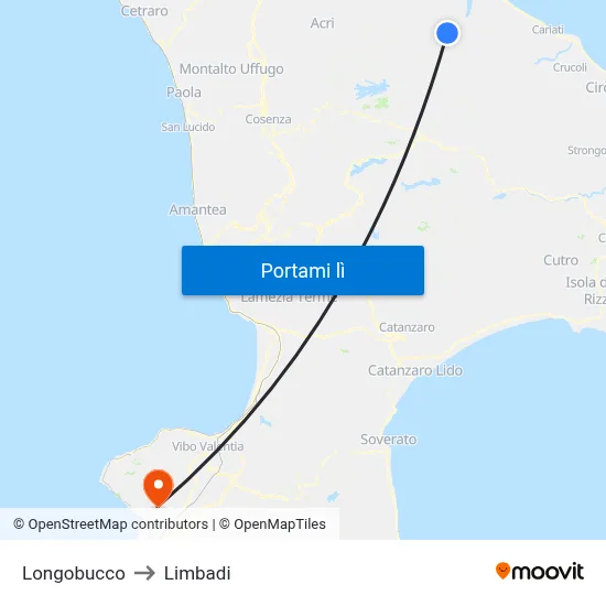 Longobucco to Limbadi map