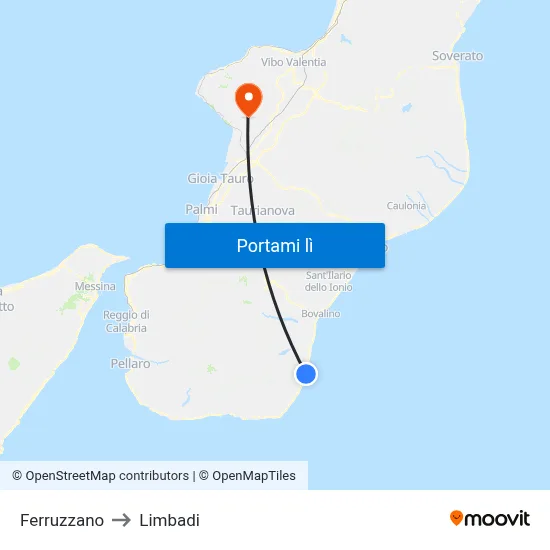Ferruzzano to Limbadi map