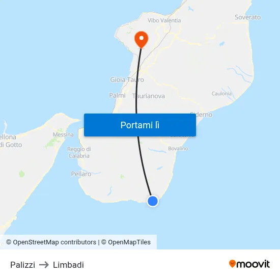Palizzi to Limbadi map