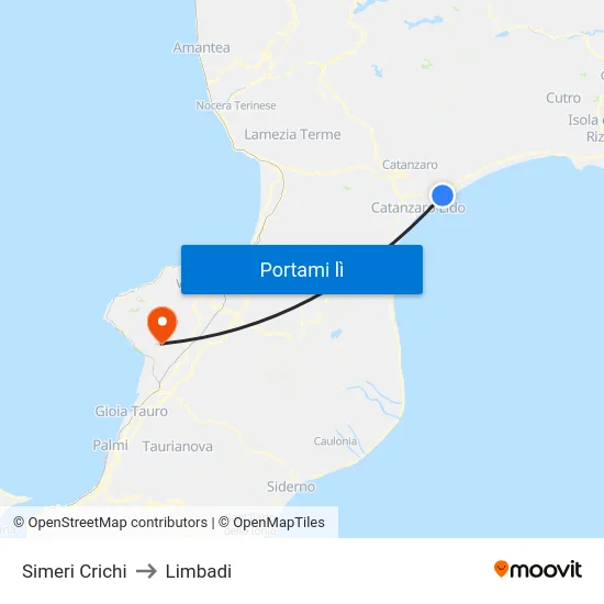 Simeri Crichi to Limbadi map